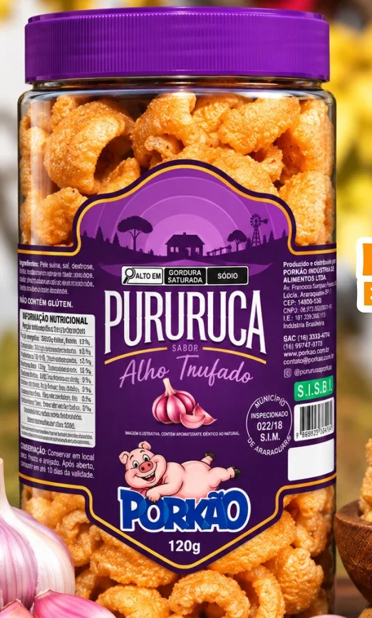 Pote de pururuca sabor Alho Trufado, 120g