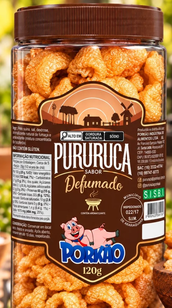 Pote de pururuca sabor Defumado, 120g